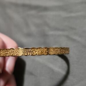 Gold Engraved Bangle Bracelet